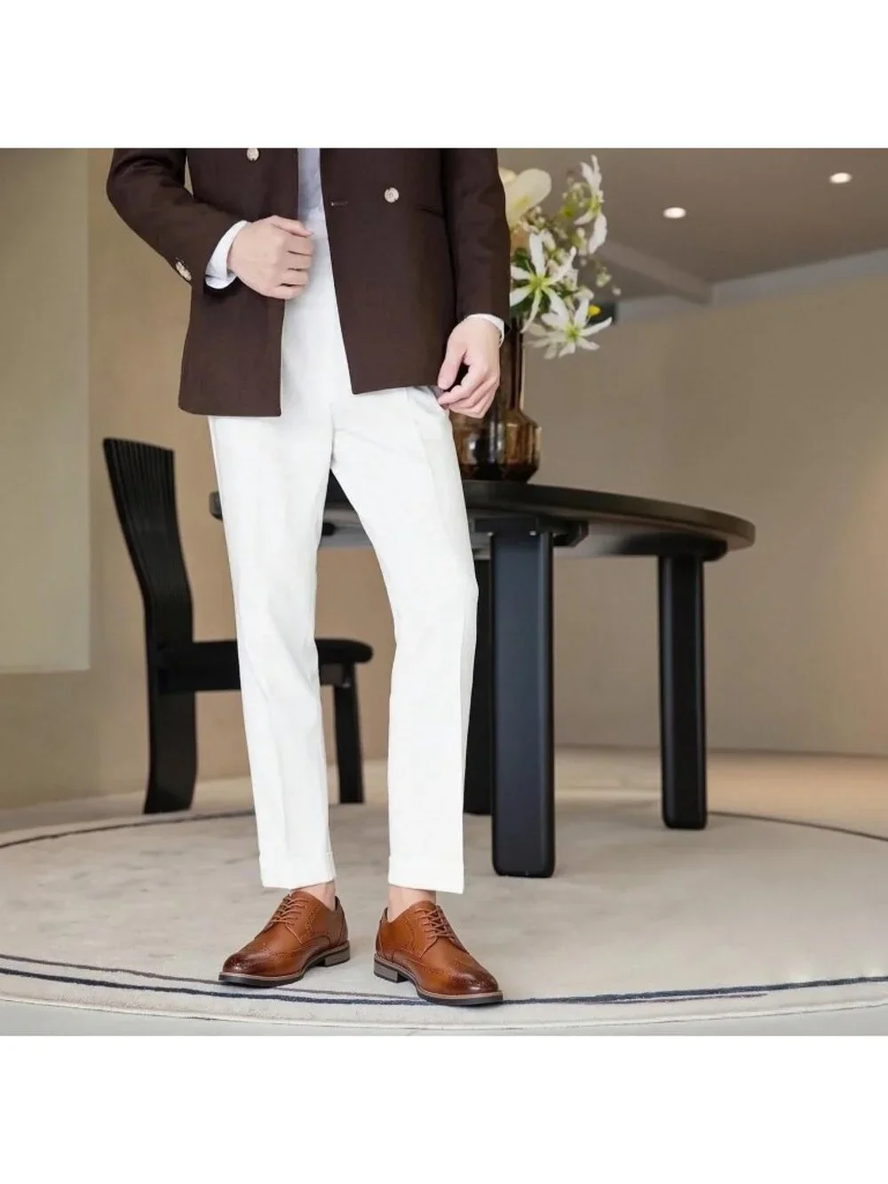 Men's Brown Classic Formal Business Lace Up Comfort Oxford Dress Shoes